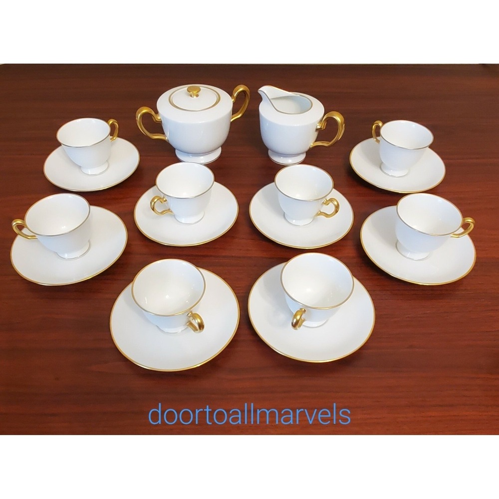 Okura OAC Espresso Tea Set Cups Sugar Creamer 18 Pcs Hand Made Japan Orig $1,200